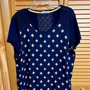 Navy short sleeved blouse